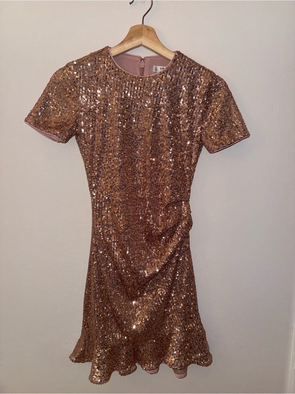 Ever New Rose Gold Sequin Short Sleeve Dress